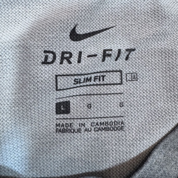 Nike Pro Dri-Fit Shirt Mens Large Gray Slim Fit Run Athletic Tee BV5633-085 Top - Picture 3 of 11